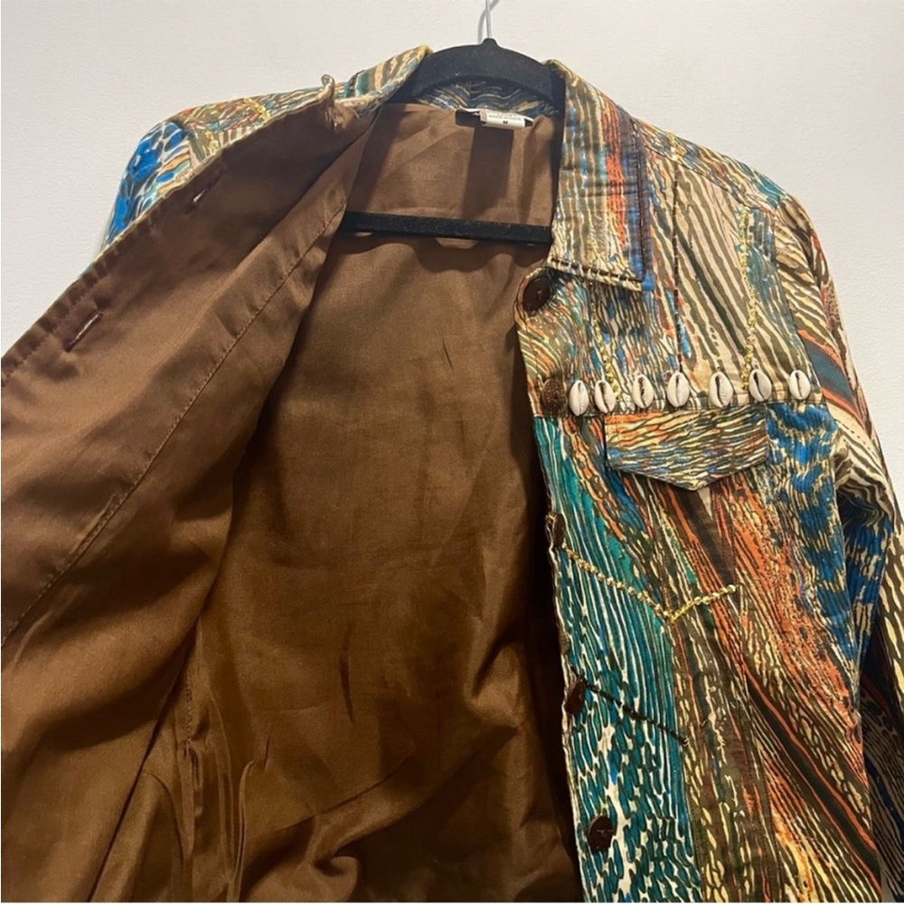 Multicolor Jean Jacket with Shell Accents - Picture 8 of 9